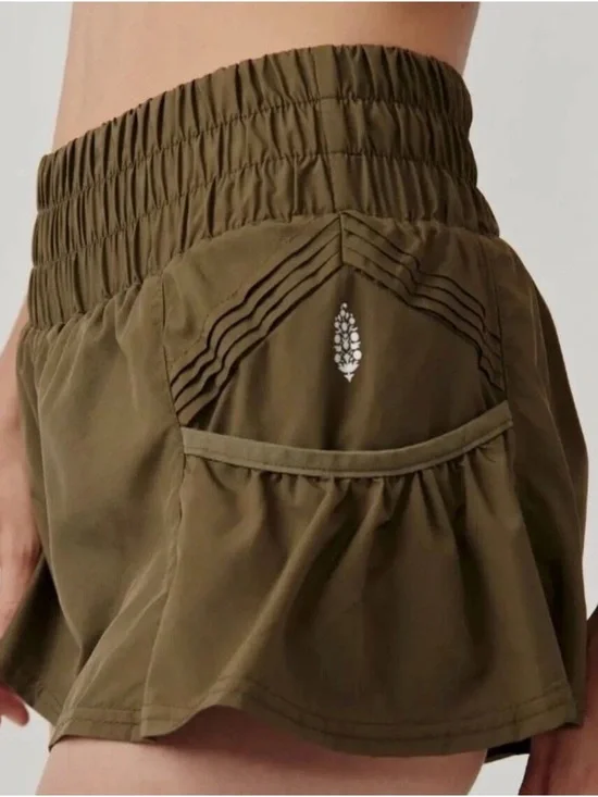 Free People Movement Olive Green Women's Athletic Shorts - Picture 5 of 11